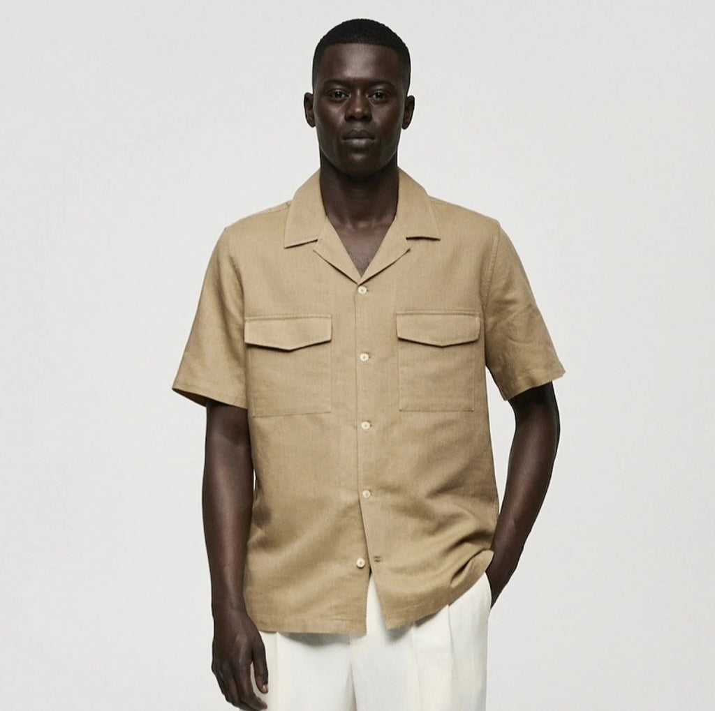 Chemise MNG en lin à coupe régulière