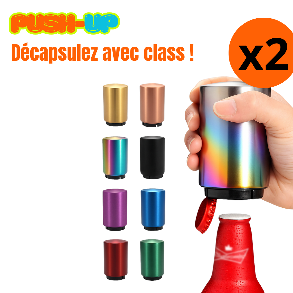 (PUSH-UP) 2x DÉCAPSULEURS Futuristes, Sans Effort, Ouvre-Bouteilles Automatique