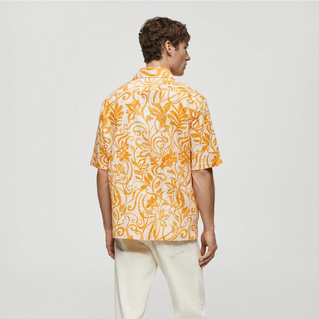 (Chemise MNG) Moderne coton texturée imprimée