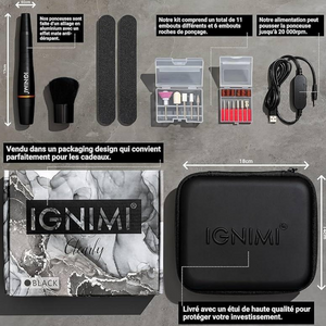 (IGNIMI) Kit PONCEUSE Onglerie Electrique Premium. Professionnalisme à portée de tous. Manucure, Pédicure