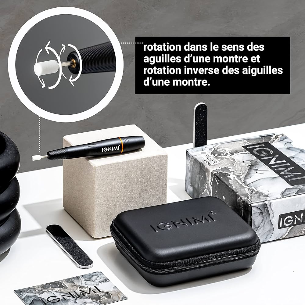 (IGNIMI) Kit PONCEUSE Onglerie Electrique Premium. Professionnalisme à portée de tous. Manucure, Pédicure