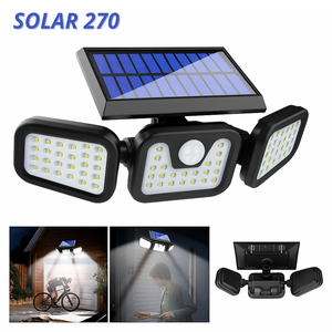(SOLAR 270) Lampe Solaire à Éclairage LED, 270 degré, Capteur de mouvement, Économique et Moderne