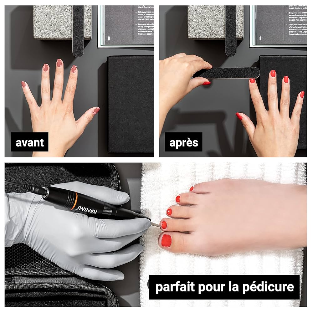 (IGNIMI) Kit PONCEUSE Onglerie Electrique Premium. Professionnalisme à portée de tous. Manucure, Pédicure
