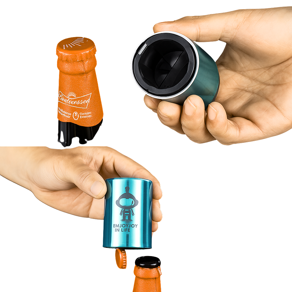 (PUSH-UP) 2x DÉCAPSULEURS Futuristes, Sans Effort, Ouvre-Bouteilles Automatique