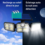 (SOLAR270) Éclairage LED à Énergie Solaire, Rayon 270°, Capteur de mouvements, Économique et Moderne, Eclairage Puissant