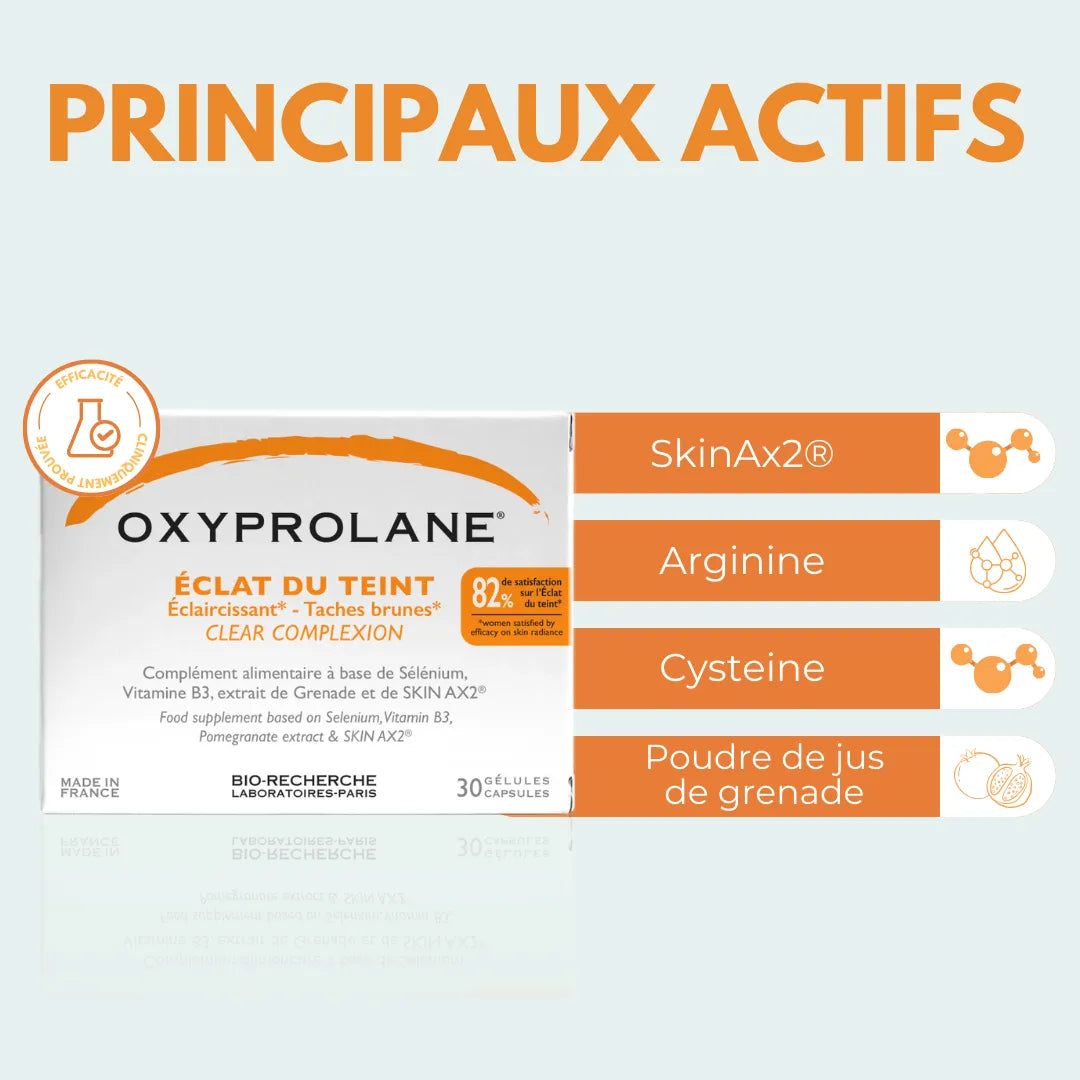 (OXYPROLANE FRANCE) Protocole éclat du teint, Gamme Complète, 3 en 1, Lait, Savon et Complètements