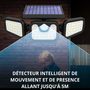 (SOLAR 270) Lampe Solaire à Éclairage LED, 270 degré, Capteur de mouvement, Économique et Moderne