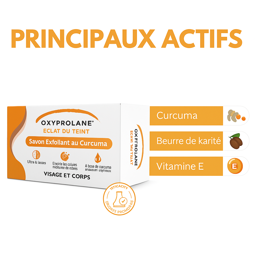 (OXYPROLANE FRANCE) Protocole éclat du teint, Gamme Complète, 3 en 1, Lait, Savon et Complètements