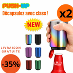 (PUSH-UP) Lot 2x DÉCAPSULEURS Futuristes, Sans Effort, Ouvre-Bouteilles Automatique