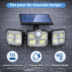 (SOLAR270) Éclairage LED à Énergie Solaire, Rayon 270°, Capteur de mouvements, Économique et Moderne, Eclairage Puissant