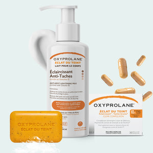(OXYPROLANE FRANCE) Protocole éclat du teint, Gamme Complète, 3 en 1, Lait, Savon et Complètements