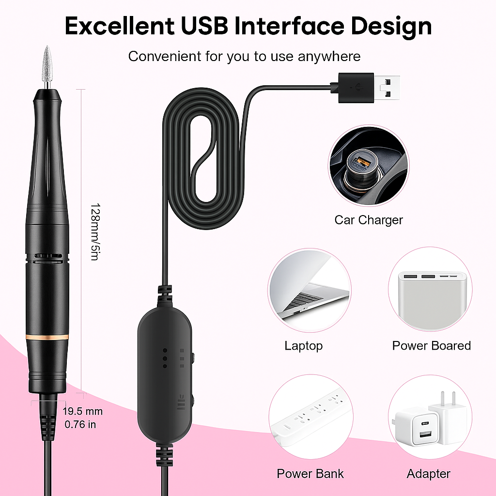 (IGNIMI) Kit PONCEUSE Onglerie Electrique Premium. Professionnalisme à portée de tous. Manucure, Pédicure